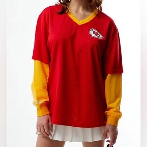 NFL Wild Collective x PacSun Kansas City Chiefs Mesh Long Sleeve Jersey    shirt